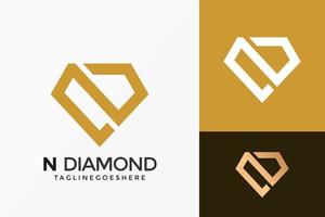 Diseño de vector de logo de letra n diamante. emblema abstracto, concepto de diseños, logotipos, elemento de logotipo para plantilla.