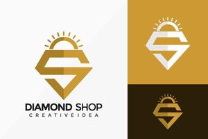 letter S Luxury Diamond Shop Logo Vector Design. Abstract emblem, designs concept, logos, logotype element for template.