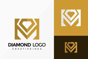 Letter M Luxury Diamond Logo Vector Design. Abstract emblem, designs concept, logos, logotype element for template.