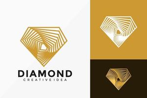 Diseño de vector de logotipo de joyería de diamantes de lujo. emblema abstracto, concepto de diseños, logotipos, elemento de logotipo para plantilla.