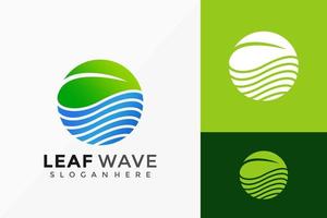 Leaf Wave Organic Logo Design. Modern Idea logos designs Vector illustration template