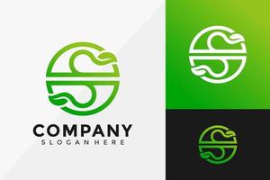 Letter S Circle Leaf Logo Design, Modern Logo Designs Vector Illustration Template