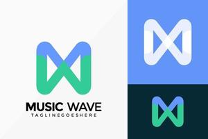 Letter MW Music Wave Business Logo Vector Design. Abstract emblem, designs concept, logos, logotype element for template.