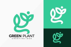 Nature Green Plant Logo Vector Design. Abstract emblem, designs concept, logos, logotype element for template.