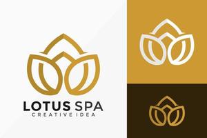 Luxury Line Art Lotus Spa Logo Vector Design. Abstract emblem, designs concept, logos, logotype element for template.