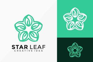 Star Line Art Flower Leaf Logo Vector Design. Abstract emblem, designs concept, logos, logotype element for template.