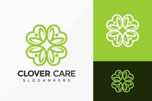 Clover Care Logo Design  Brand Identity Logos Designs Vector Illustration Template