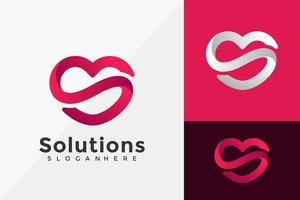 Diseño de logotipo de soluciones de amor de letra s, diseños de logotipos de identidad de marca plantilla de ilustración vectorial vector