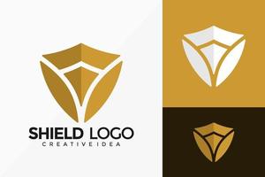 Luxury Shield Castle Logo Vector Design. Abstract emblem, designs concept, logos, logotype element for template.