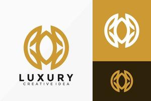 Luxury Line Art Circle Leaf Logo Vector Design. Abstract emblem, designs concept, logos, logotype element for template.