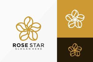 diseño de logotipo creativo estrella rosa. Plantilla de ilustración de vector de diseños de logotipos de idea moderna