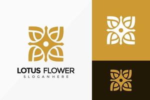 Diseño de logotipo de flor de loto, diseños de logotipos modernos y elegantes, plantilla de ilustración vectorial