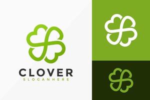 Clover Love Logo Design, Minimalist Logos Designs Vector Illustration Template