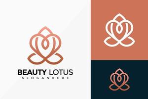 Gold Beauty Lotus Flower Logo Design, Brand Identity Logos Designs Vector Illustration Template