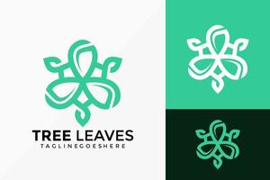 diseño de vector de logotipo floral de hojas de árbol. emblema abstracto, concepto de diseños, logotipos, elemento de logotipo para plantilla.