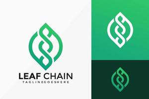 Leaf Chain Brand Identity Logo Vector Design. Abstract emblem, designs concept, logos, logotype element for template.