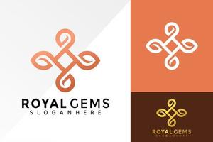 diseño de logotipo de hoja de gemas reales, vector de logotipos de empresas de moda cosmética, logotipo moderno, plantilla de ilustración de vector de diseños de logotipos