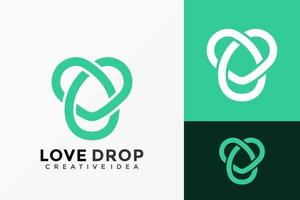 Abstract Love Drop Logo Vector Design. Abstract emblem, designs concept, logos, logotype element for template.