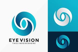 Diseño de vector de logotipo de empresa de visión de ojo de círculo. emblema abstracto, concepto de diseños, logotipos, elemento de logotipo para plantilla.