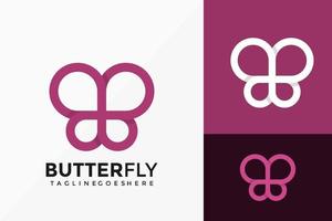 Beauty Butterfly Logo Vector Design. Abstract emblem, designs concept, logos, logotype element for template.