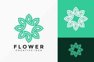 Beauty Flower Logo Vector Design. Abstract emblem, designs concept, logos, logotype element for template.