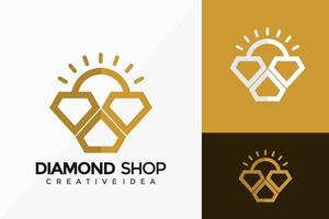 Diseño de vector de logotipo de joyería de tienda de diamantes. emblema abstracto, concepto de diseños, logotipos, elemento de logotipo para plantilla.