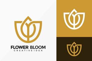 Luxury Flower Bloom Logo Vector Design. Abstract emblem, designs concept, logos, logotype element for template.