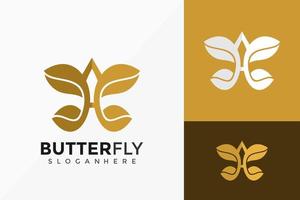 Letter A Butterfly leaf Logo Vector Design. Abstract emblem, designs concept, logos, logotype element for template.