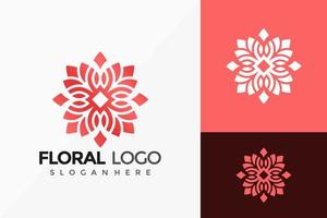 diseño de logotipo creativo de adorno floral. Plantilla de ilustración de vector de diseños de logotipos de idea moderna