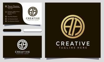 Initial Letter AA Circle Geometric logo design vector illustration, minimalist elegant, modern company business card template