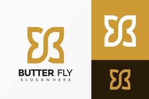 Letter B Butterfly Creative Logo Vector Design. Abstract emblem, designs concept, logos, logotype element for template.