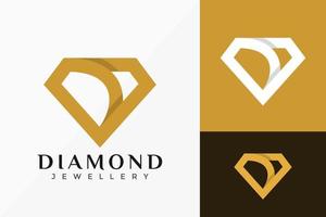 Diseño de vector de logotipo de joyería de diamantes de letra d de lujo. emblema abstracto, concepto de diseños, logotipos, elemento de logotipo para plantilla.