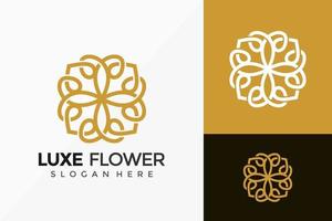 diseño de logotipo de moda de flores de lujo. Plantilla de ilustración de vector de diseños de logotipos de ideas creativas