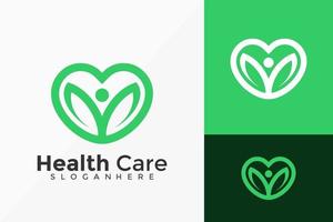 Diseño de logotipo de salud y amor, diseños de logotipos de identidad de marca, plantilla de ilustración vectorial vector