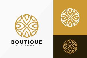 Diseño de logotipo de boutique de flor de loto, diseños de logotipos modernos creativos, plantilla de ilustración vectorial