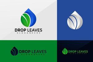 Drop Leaf logo vector, Brand Identity logo design, modern logo, Logo Designs Vector Illustration Template