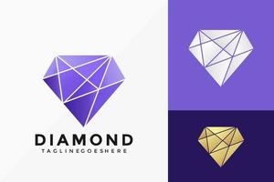 Diamond Cyristal Logo Vector Design. Abstract emblem, designs concept, logos, logotype element for template.