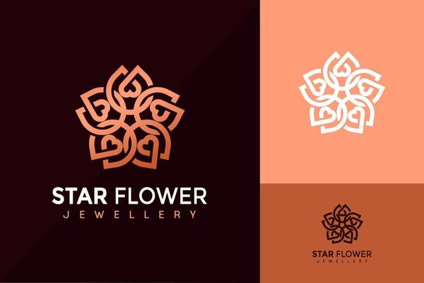 Star Flower Jewellery Logo Design, Beauty Fashion logos vector, modern logo, Logo Designs Vector Illustration Template