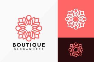 diseño de logotipo creativo floral boutique. Plantilla de ilustración de vector de diseños de logotipos de idea moderna