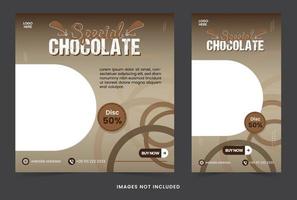 social media post feed and story template chocolate feed and story design for online marketing and social media vector