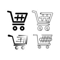 Logo Shopping Cart Icons Set on White Background Vector