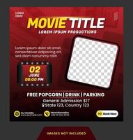 social media post movie or content creator template for social media feed with modern style vector