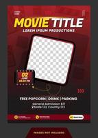 poster template movie with elegant style for content creator advertising vector