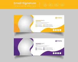 Firma de correo electrónico moderna profesional o diseño de plantilla de pie de página de correo electrónico