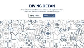 Diving Ocean Banner Design vector