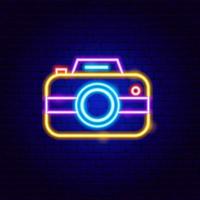 Photo Camera Neon Sign vector