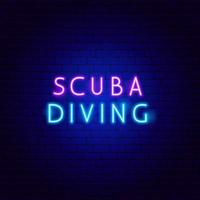 Scuba Diving Neon Text vector