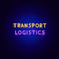 Transport Logistics Neon Text vector
