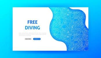 Free Diving Landing Page vector