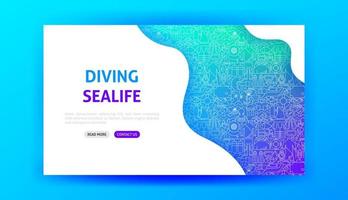 Diving Sealife Landing Page vector